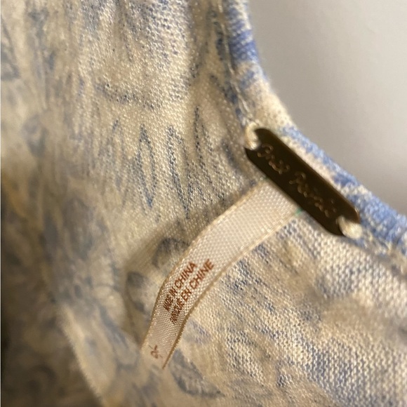 Free People Woven Tank-top. Color- Blue/Beige. Size- Large. - Picture 11 of 11